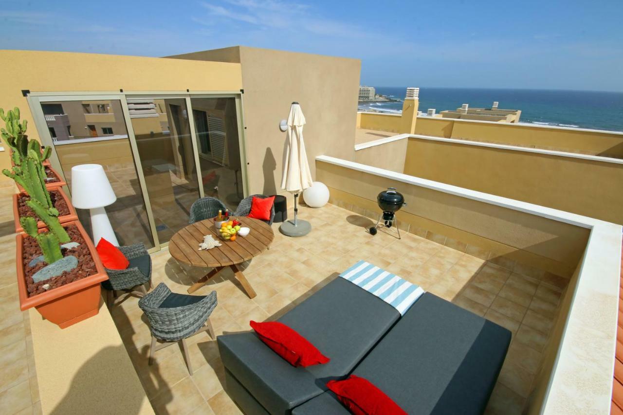 La Perla By Rentmedano Superb Luxury Duplex, Private Roof Terrace, Ocean View, Pool, Wifi And Parking Apartment El Medano  Luaran gambar