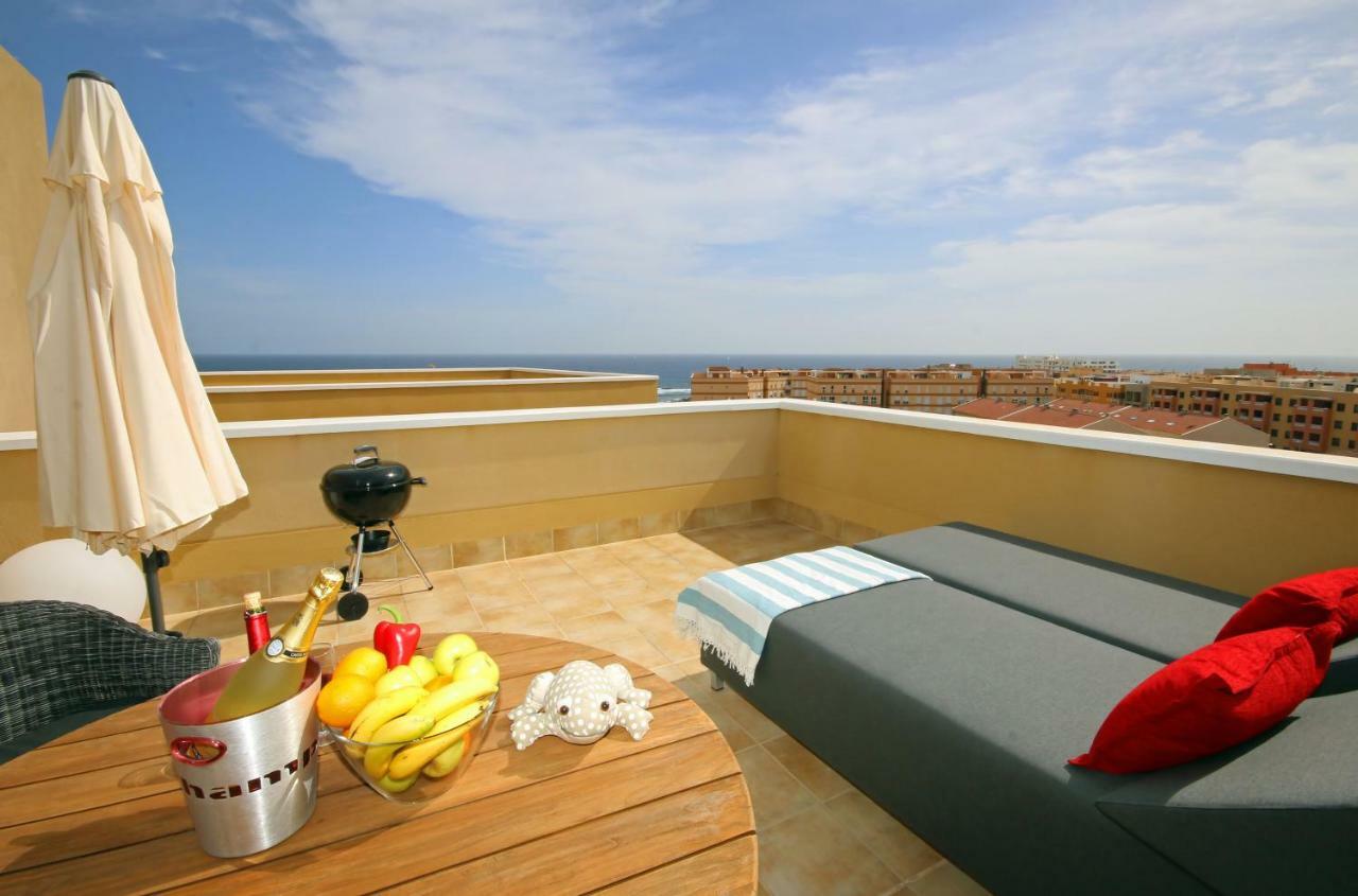 La Perla By Rentmedano Superb Luxury Duplex, Private Roof Terrace, Ocean View, Pool, Wifi And Parking Apartment El Medano  Luaran gambar